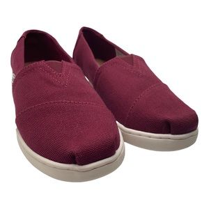 Toms Kids Burgundy Classic Slip Ons